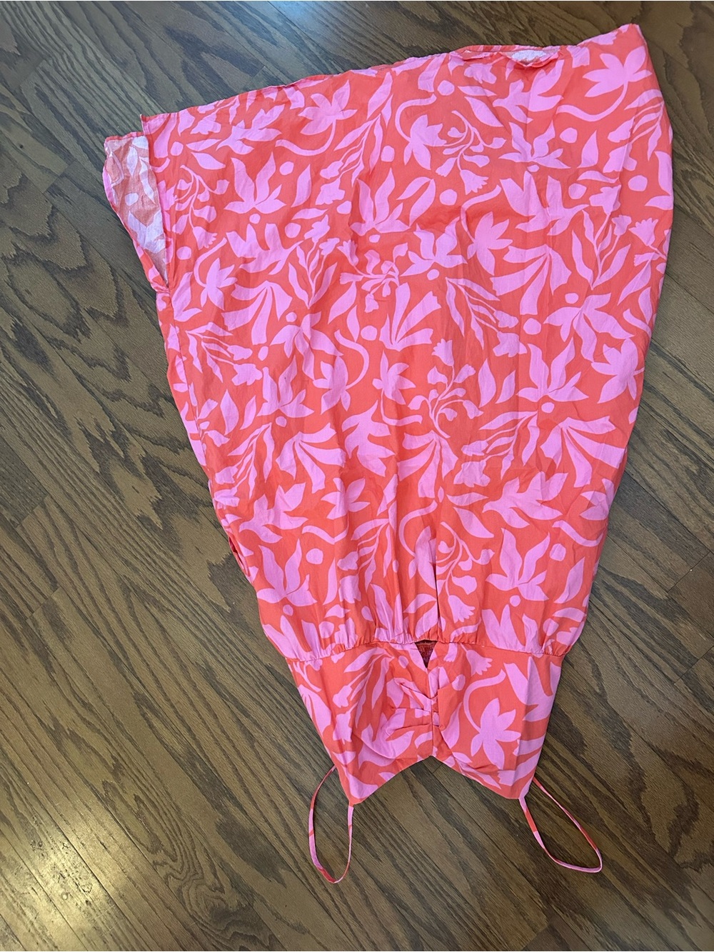 Time and Tru Coral Pink Floral Drawstring Skort